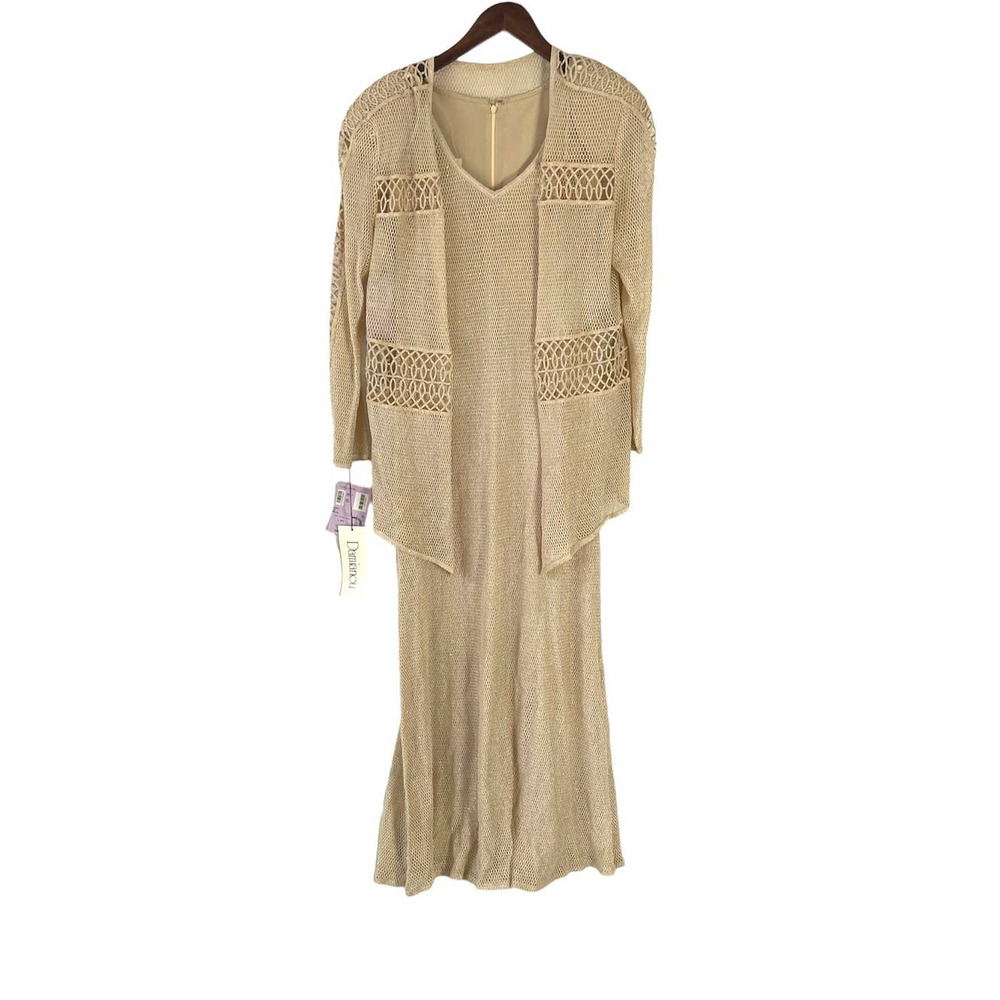 NWTs Damianou Vintage Gold Dress Evening Gown Size Large